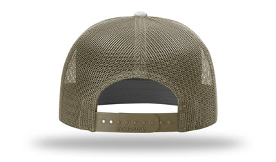 Richardson 168P Printed 7 Panel Trucker Hat: Realtree Advantage/Khaki