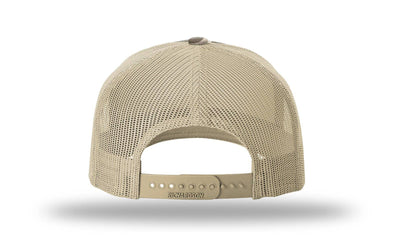 Richardson 112PFP Printed Five Panel Trucker Cap New Colors for 2025: Harvest Duck Camo/Light Tan