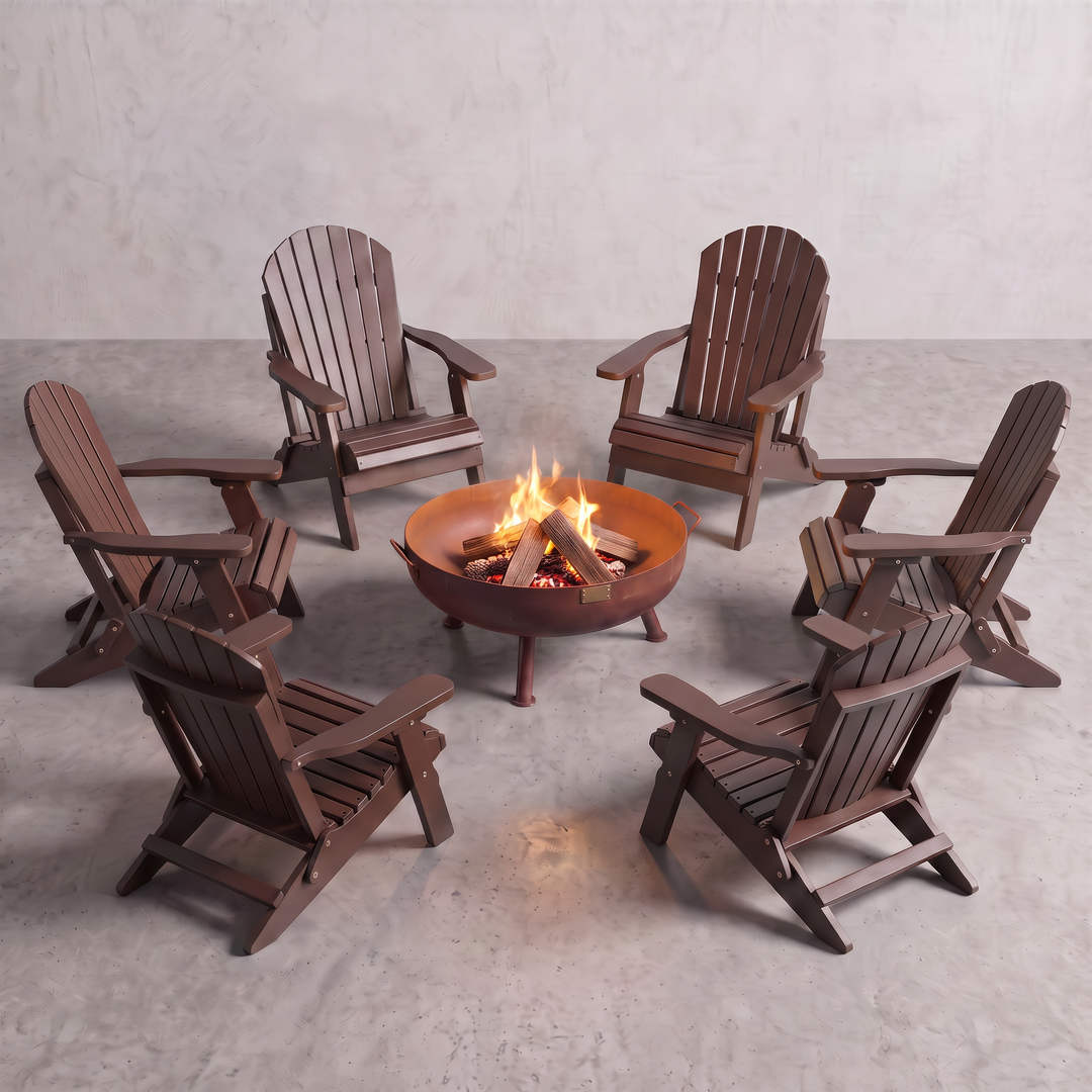 36" Legacy Firepit and Deluxe Adirondack Chair Bundle