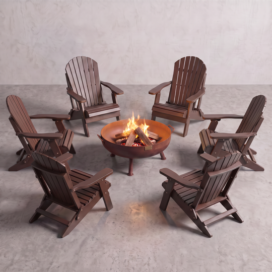 36" Legacy Firepit and Deluxe Adirondack Chair Bundle