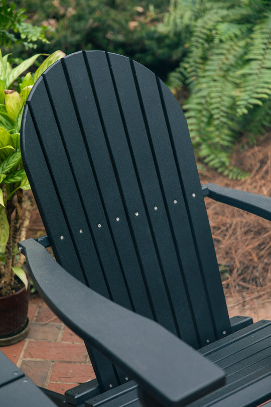 Deluxe Tall and Wide Poly Adirondack Chair - Evergreen Patio #color_black