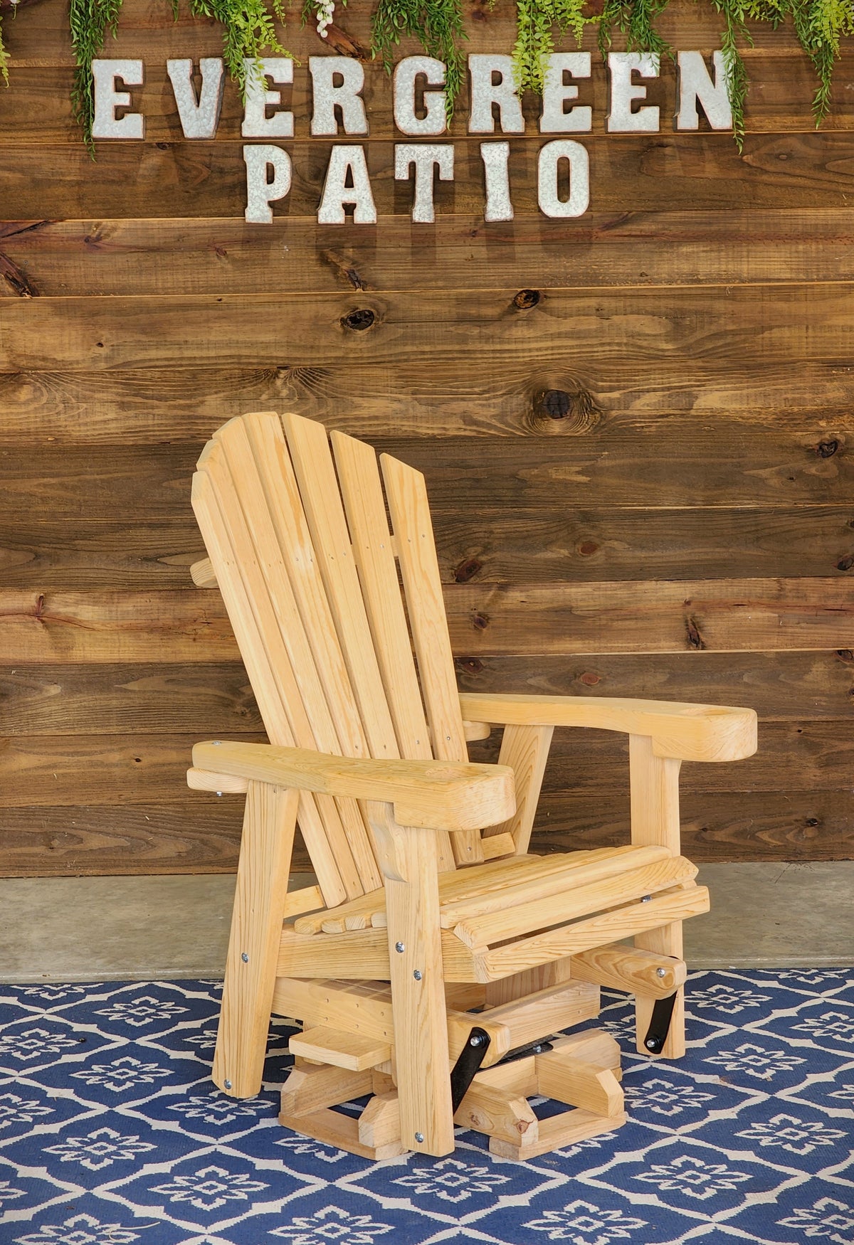 Homestead Amish Fanback Cypress Swivel Glider