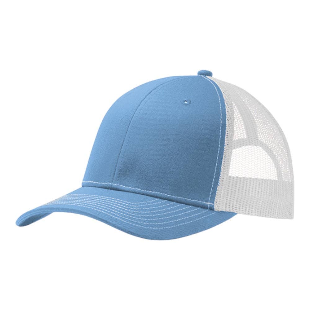 Port Authority® C402 Snapback Trucker Cap: Purple/White