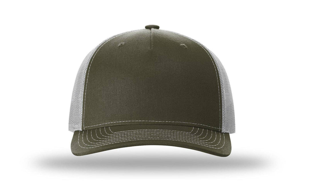 Richardson 112FP - 5-Panel Premium Trucker Snapback Hat: Charcoal/Black