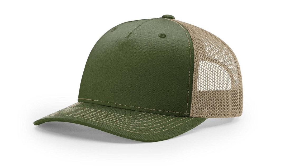 Richardson 112FP - 5-Panel Premium Trucker Snapback Hat: Charcoal/Black