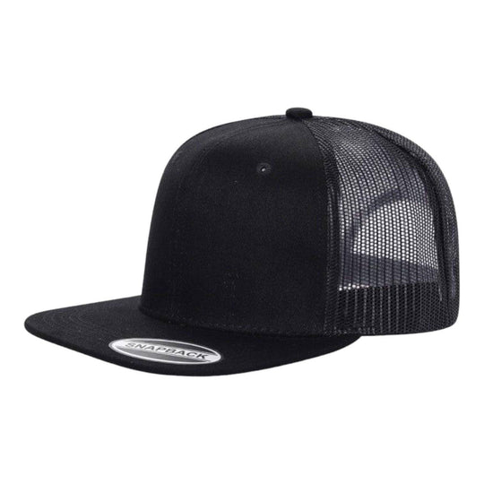 Unbranded 6-Panel Trucker Hat, Blank Flat Bill Mesh Cap: Brown/Khaki