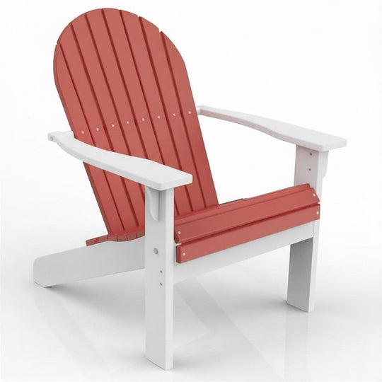 Poly Grove Deluxe Tall & Wide Adirondack Chair - Barn Red on White