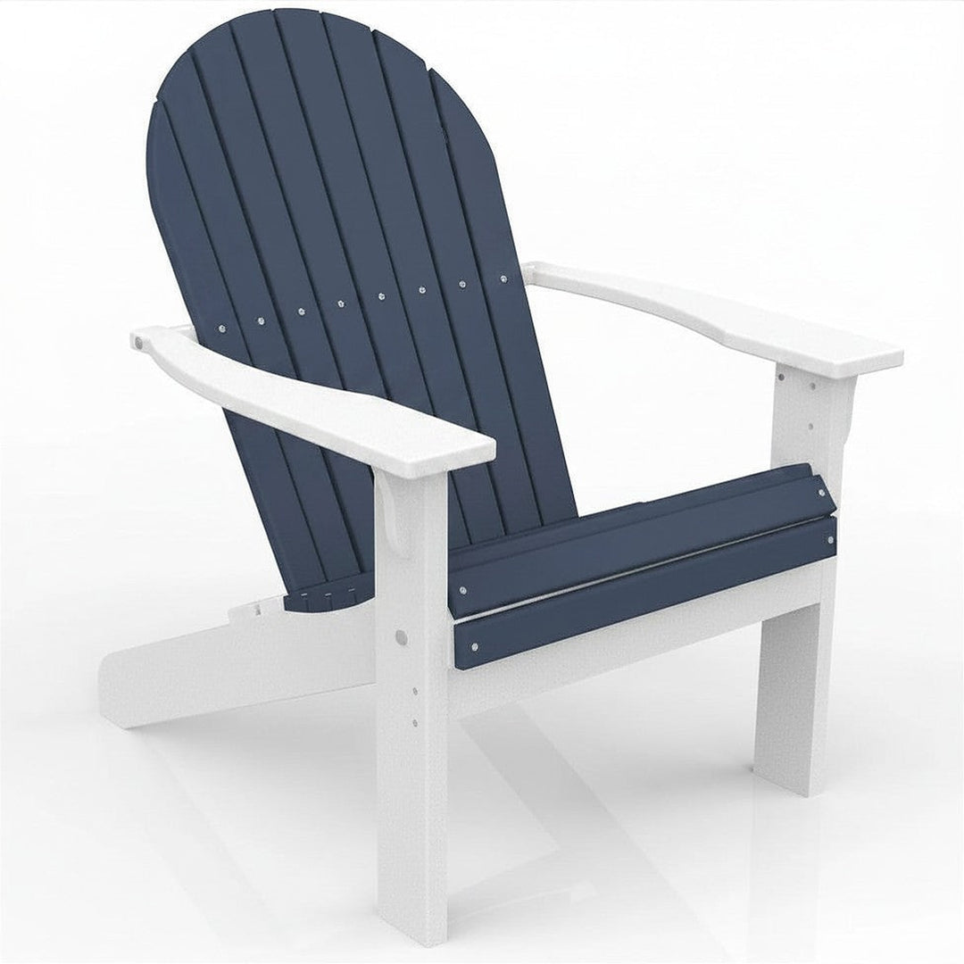Poly Grove Deluxe Tall & Wide Adirondack Chair - Deep Blue on White