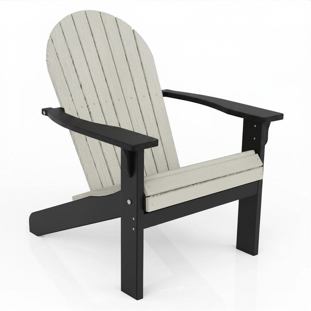 Poly Grove Deluxe Tall & Wide Adirondack Chair - Driftwood Gray on Black