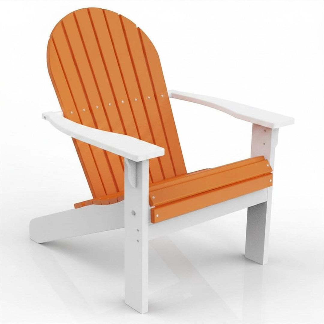 Poly Grove Deluxe Tall & Wide Adirondack Chair - Orange on White