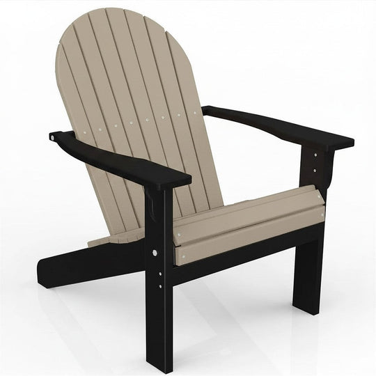 Poly Grove Deluxe Tall & Wide Adirondack Chair - Weathered Wood on Black