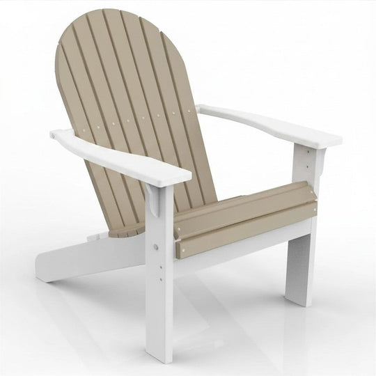 Poly Grove Deluxe Tall & Wide Adirondack Chair - Weathered Wood on White