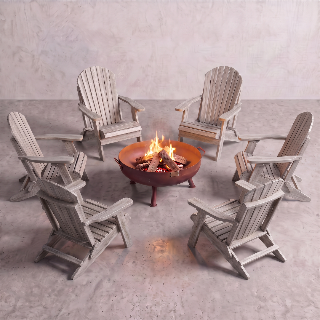 36" Legacy Firepit and Deluxe Adirondack Chair Bundle