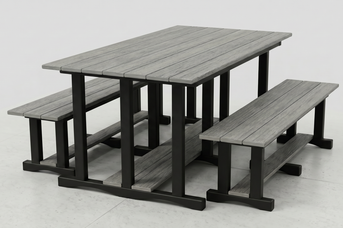 LOCAL Poly Grove 3 Piece Picnic Table Set w/ Benches