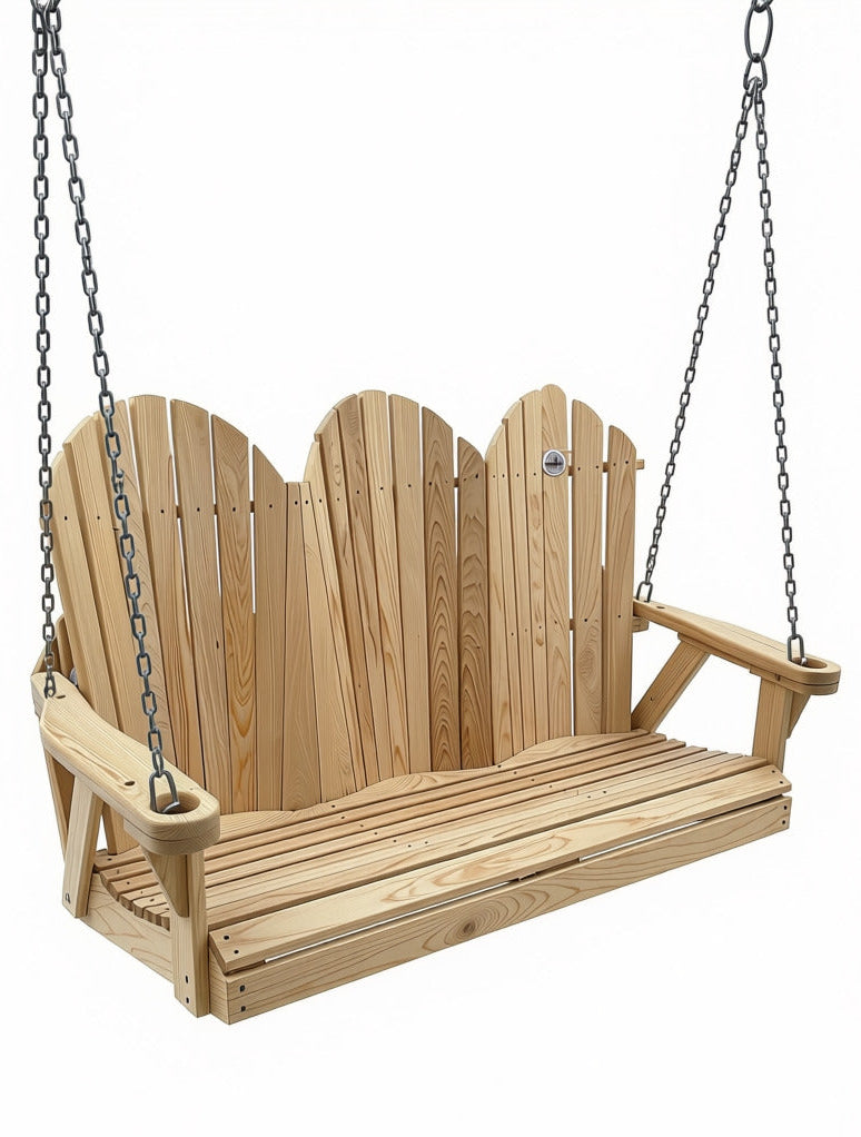 Homestead Amish Cypress Triple Fanback Swing