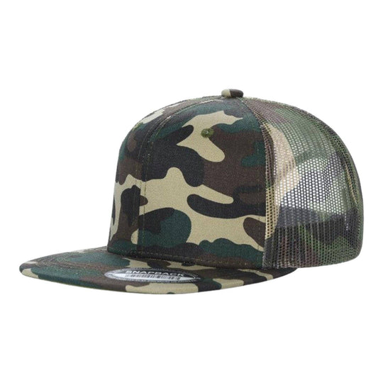 Unbranded 6-Panel Trucker Hat, Blank Flat Bill Mesh Cap: Brown/Khaki
