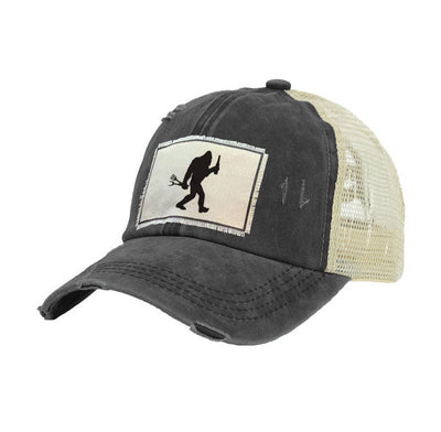 Bigfoot Barbecuing - Vintage Distressed Trucker Adult Hat