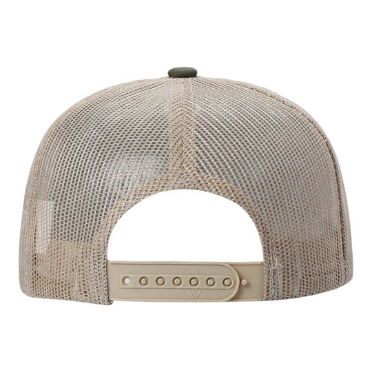 Unbranded 6-Panel Trucker Hat, Blank Flat Bill Mesh Cap: Brown/Khaki