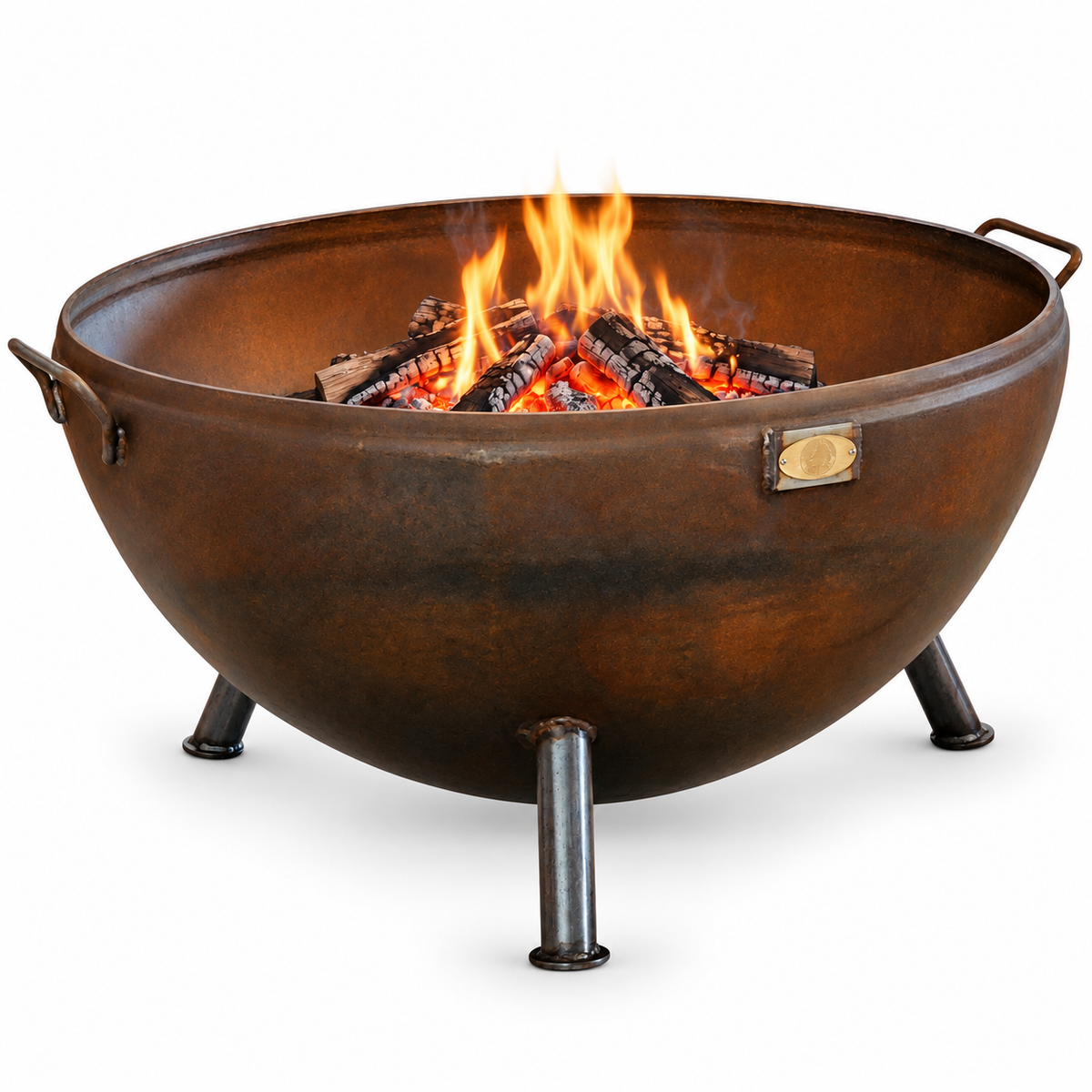 37-inch Pioneer deep hemisphere fire pit by Evergreen Patio