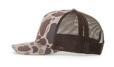 Richardson 112PFP Printed Five Panel Trucker Hat Camo Cap - 112 PFP: Realtree Edge/Blaze Orange