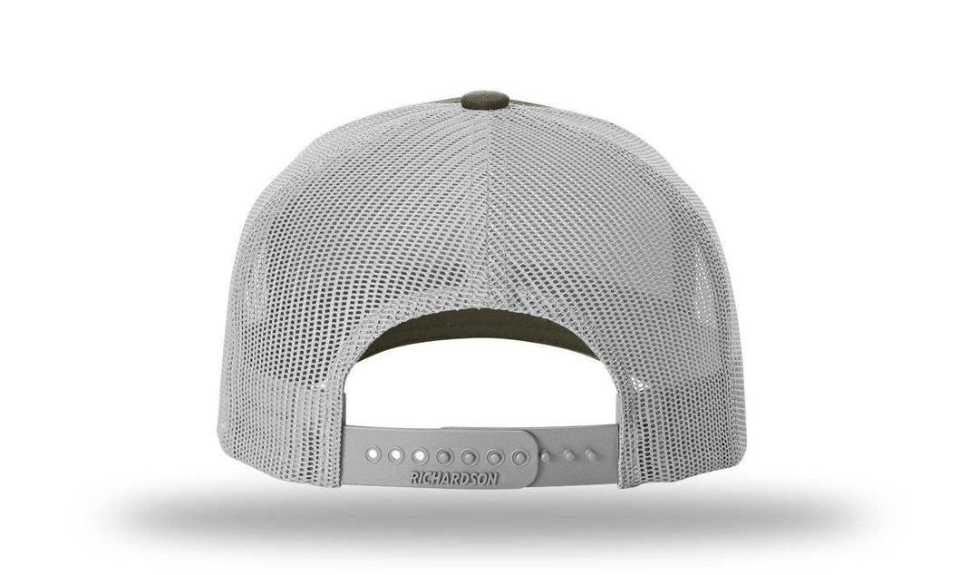 Richardson 112FP - 5-Panel Premium Trucker Snapback Hat: Black/White