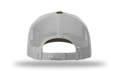 Richardson 112FP - 5-Panel Premium Trucker Snapback Hat: Black/White