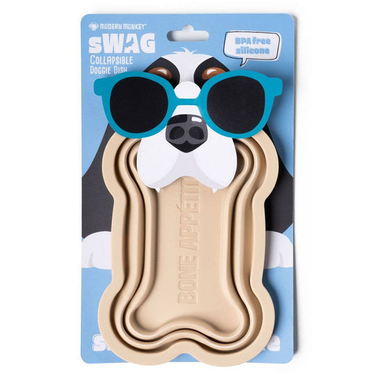 Modern Monkey sWAG Collapsible Doggie Dish