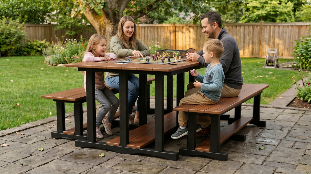 LOCAL Poly Grove 3 Piece Picnic Table Set w/ Benches
