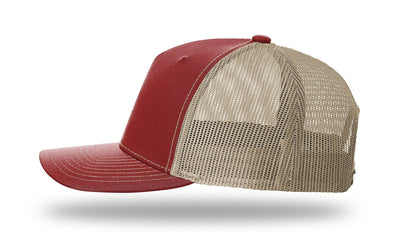 Richardson 112FP - 5-Panel Premium Trucker Snapback Hat: Black/White