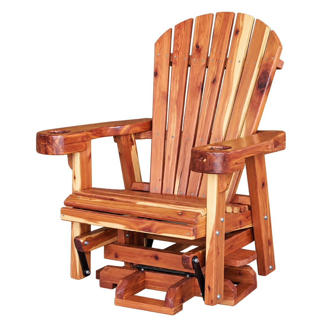Homestead cedar swivel glider on transparent background