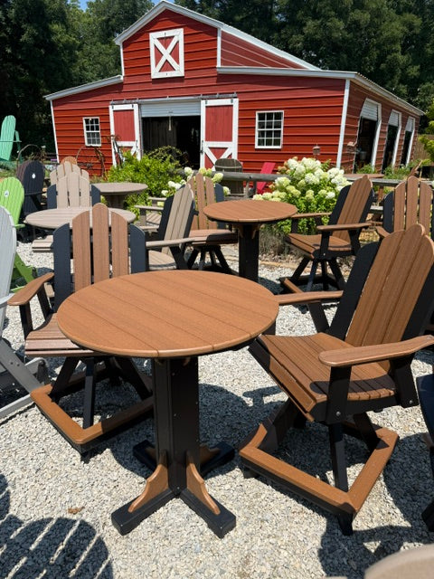 Homestead Amish Poly 32" Round Counter Height Table w/ 2 Swivel Chairs