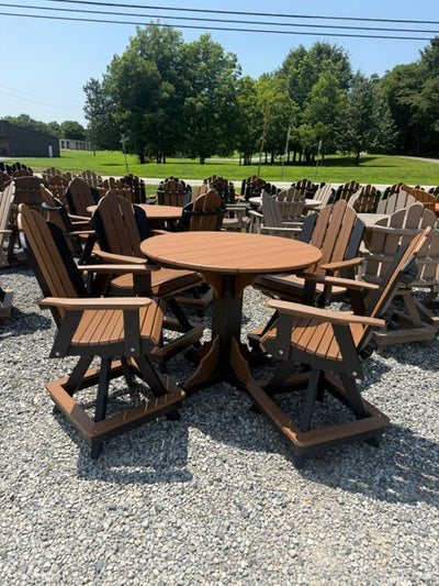 Homestead Amish Poly 44" Round Counter Height Table Set w/ 4 Swivel Chairs