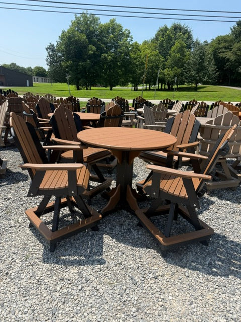 Homestead Amish Poly 44" Round Counter Height Table Set w/ 4 Swivel Chairs