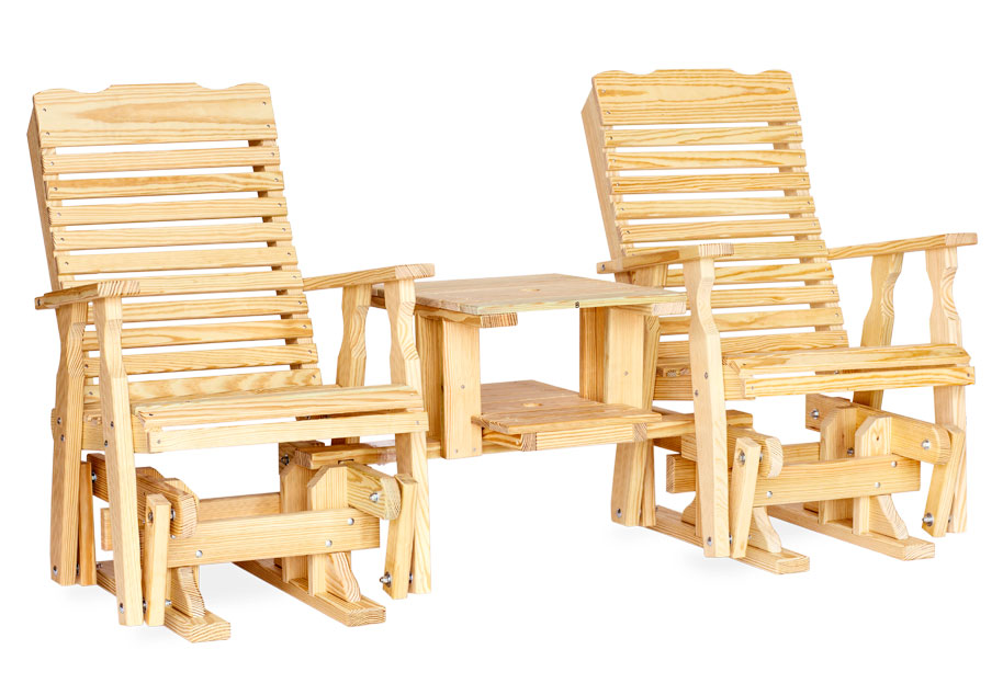 #102 Curve Back Double Glider Settee - Wooden Settees