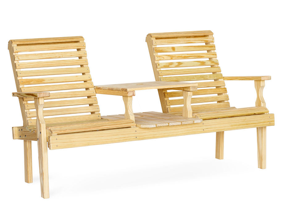 #205 Roll Back Settee - Wooden Settees