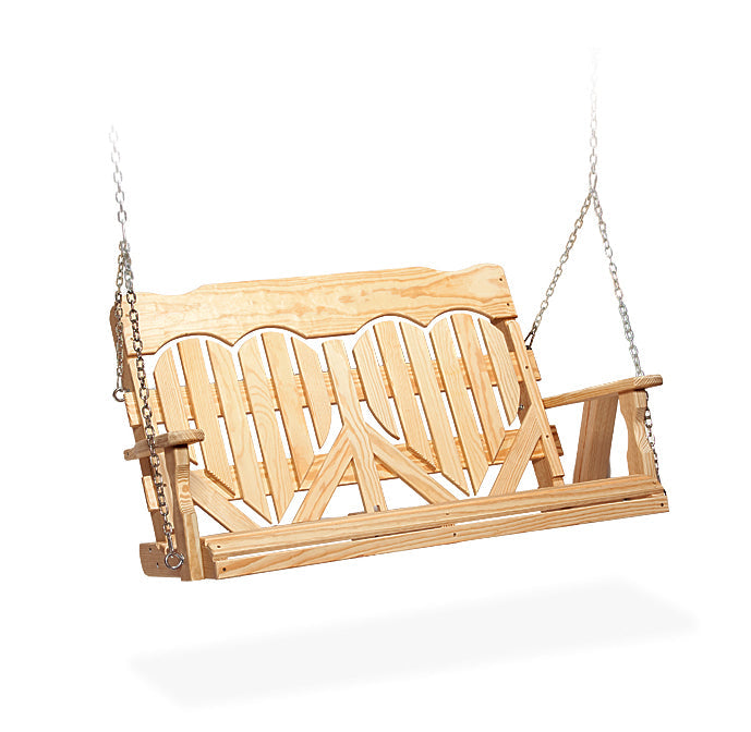 Leisure Lawns 412 4' High-Back Heart Porch Swing