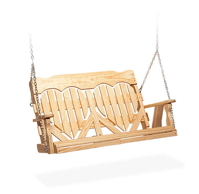 Leisure Lawns 412 4' High-Back Heart Porch Swing