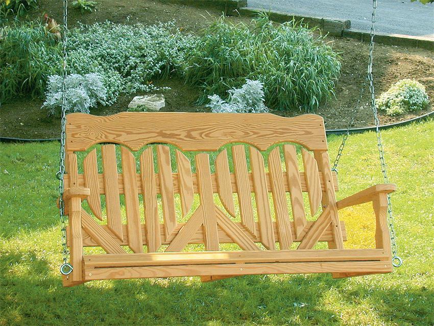 Leisure Lawns 612 High-Back Heart Porch Swing