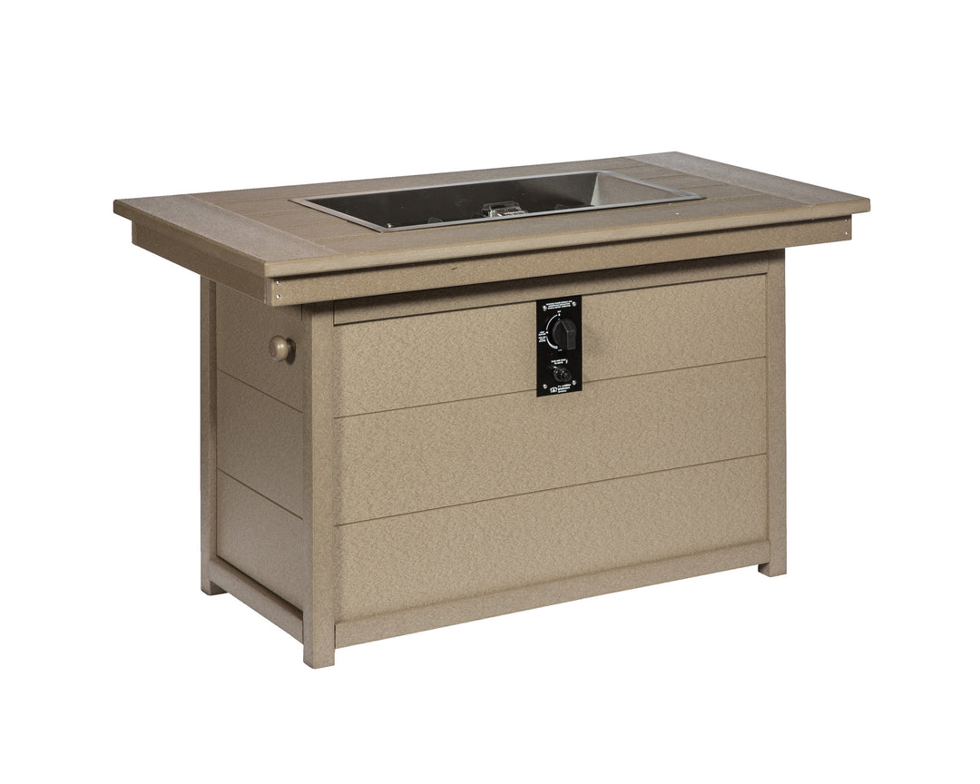 Leisure Lawns 812 Console Fire Pit in Weatherwood