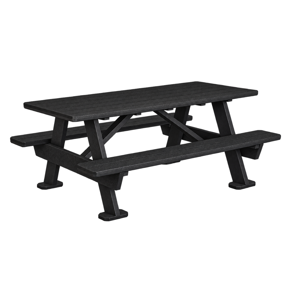 LL876 3' x 6' Picnic Table — Black main and frame