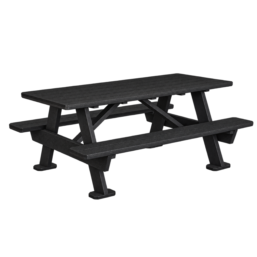 LL876 3' x 6' Picnic Table — Black main and frame