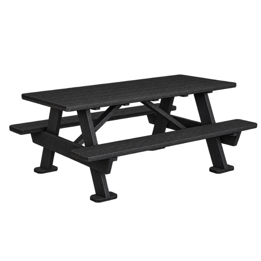 LL876 3' x 6' Picnic Table — Black main and frame