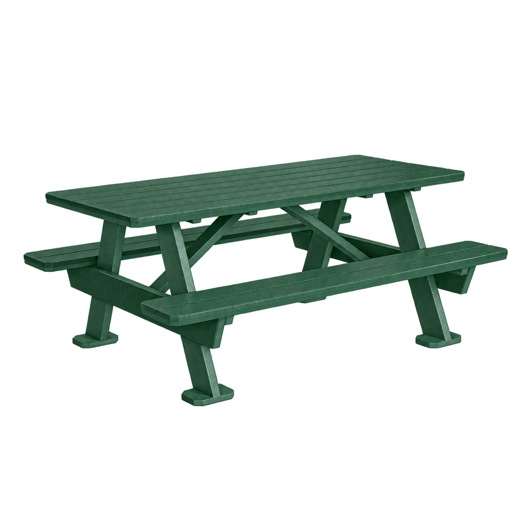 LL876 3' x 6' Picnic Table — Green main and frame