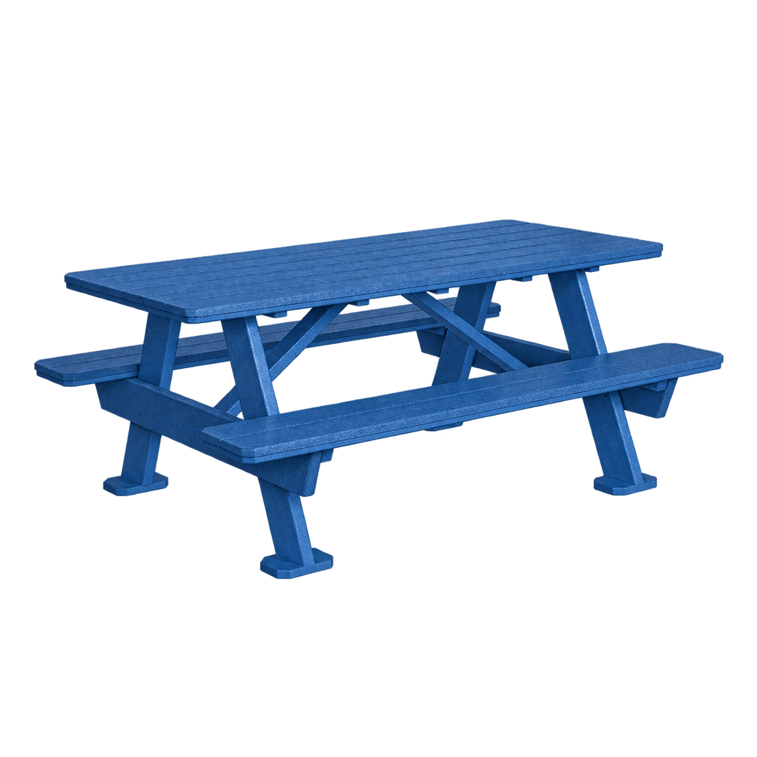 LL876 3' x 6' Picnic Table — Patriot Blue main and frame