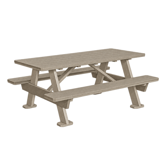LL876 3' x 6' Picnic Table — Weatherwood main and frame