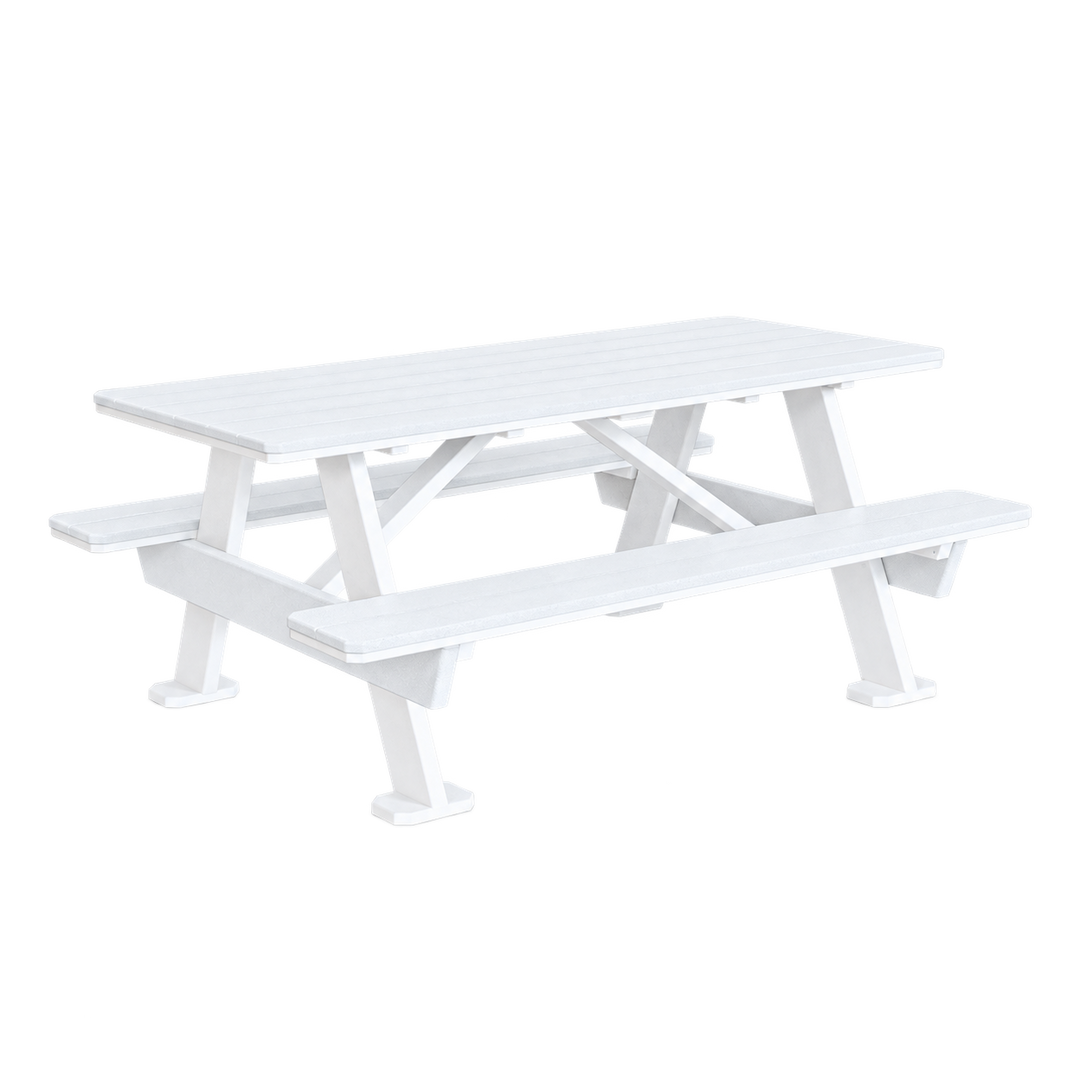 LL876 3' x 6' Picnic Table — White main and frame