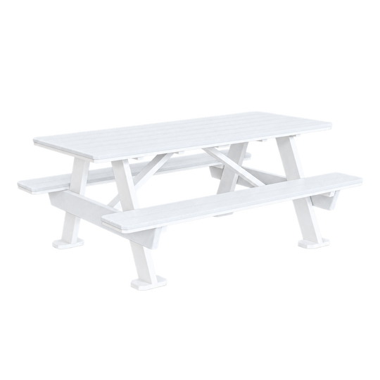LL876 3' x 6' Picnic Table — White main and frame