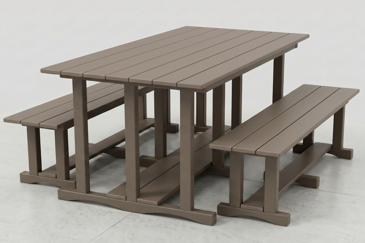 LOCAL Poly Grove 3 Piece Picnic Table Set w/ Benches