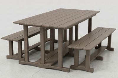 LOCAL Poly Grove 3 Piece Picnic Table Set w/ Benches