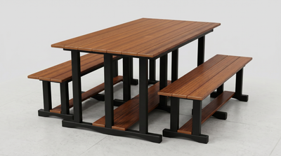 LOCAL Poly Grove 3 Piece Picnic Table Set w/ Benches